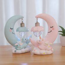 Resin Moon Unicorn LED Night Light Cartoon Baby Nursery Lamps Children Toy Gift Kids Room Craft Table Lights Decor Unicorn Lamp thumbnail-3