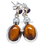tiger eye EARRING ,925 sterling silver jewelry wholesale,WHOLESALE SILVER JEWELRY,SILVER EXPORTER,SILVER JEWELRY FROM INDIA
