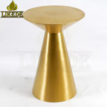 Hot Sale Round Stainless Steel Coffee Table With Gold Metal Legs Furnishings Masterpiece thumbnail-3