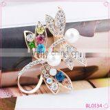 2015 Fashion Jewelry Dragonfly Design Pearl Brooch Multicolor Crystal Brooch thumbnail-1