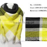 big size square scarf gradient mulit color patched knitting acrylic scarfs for man winter