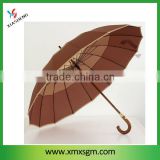 Manual Open Sophisticated Wooden Straight Umbrella