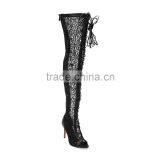 Catwalk Night Club Wear Gladiator Over the Knee Thigh High Boots Woman Runway Lace up Peep Toe Botas thumbnail-2