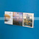Clear Acrylic Wall Rack With 3 Adjustable Pockets Wall Amounted Brochure Display Rack thumbnail-1