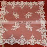 wholesale fancy ivory beaded embroidery table cloth with tussels
