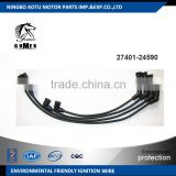 High voltage silicone Ignition wire set, ignition cable kit, spark plug wire 27401-24590 for Hyundai