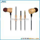 Hot Selling Deep Bass Gold Metal Earphones With Mic Good Quality Earphone thumbnail-2