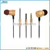 Hot High Stereo Metal Earphone for iphone, Earphone with mic for latptop