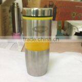 Stainless Steel Travel Mug With Plastic Circle thumbnail-1
