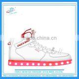 Hot selling men luminous LED boots with buckle up Pu upper LED sneakers with good quality