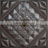 400 * 400mm 3d leather carving wall panel/leather panel soft bag