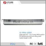 LY-PDU-US05 Safewell 19inch 1.5u Basic Server Rack PDU With Switch