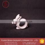Creative Concise Style White Ceramic Rabbit Napkin Buckle Home Table Balcony Wedding Crafts Decoration Idea Gift thumbnail-1