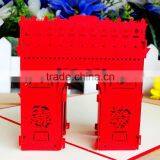 red color Triumphal arch custom handmade diy 3d pop up cards