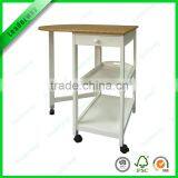 New Design MDF With PVC Wooden Kitchen Trolley With Wheels thumbnail-3