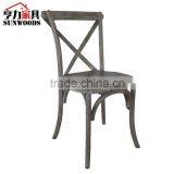 White Washed Stacking Cross X Back Chair thumbnail-1