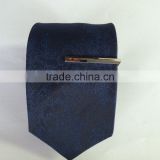 Men's blue/black 100% silk tie with flower design