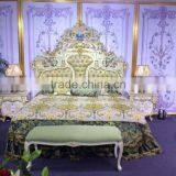 European Italian Designed Royal Palace Furniture Set, Elegant Bouquet With Vase Decorated Bedroom Furniture Set thumbnail-4