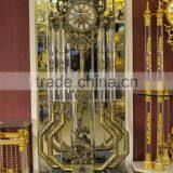 Vintage Copper Carved Floor Clock, Antique Bronze Ornate Rococo Style Floor Clock thumbnail-2