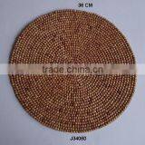 Round Wood Bead Place Mat in Big Beads and Light Colour thumbnail-1