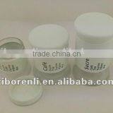 Set 3 White Colored Metal Coated Bulk Buying Owl Shaped Glass Storage Jar Containers With Metal Lid thumbnail-2