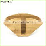 Bamboo Fan Shape Coffee Filter Holder Dispenser Rack Homex-BSCI Factory thumbnail-4