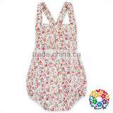 Infant Baby Summer New Backless Playsuit Floral Vintage Girl Rompers Jumpsuit thumbnail-1