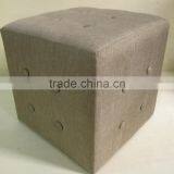 Living Room Furniture Ottoman Fabric Square Footstool thumbnail-1