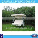 White Canopy Steel Swing Chair 3 Seats thumbnail-1