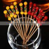 colorful bamboo sticks food fruit picks 9cm