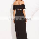 Pompom Trim Split Maxi Dress Summer Beach Dress Women Casual thumbnail-3
