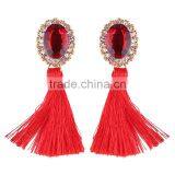 Bohemian Jewelry Rhinestone Gems With Long Colorful Tassel Charms Earrings for Women thumbnail-6