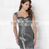 2 Pieces High Quality Long Sleeve Silver Lace Full Length Formal Dress thumbnail-2