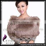 CX-B-125B Hand Knitted Warm and Cheap Sheep Fur Snood Shawl thumbnail-1