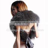 CX-B-86B High Quality Genuine Raccoon Big Fur Collar Fur Shawl thumbnail-5