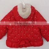 Baby Girl Cute Red Embroidered Faux Fur Inner Cotton Padded Coat thumbnail-2