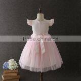 High Quality Boutique Girl Clothing Embroidery Flower Elegant Pink Fluffy Tulle Sleeveless Party Dresses Shiny Performance Dress thumbnail-3