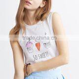 Fashionable Lovely Printed Lady Custom Singlet