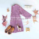 Kids Clothing Linen Dress Baby Long Sleeves Fancy Design Dress 6 Yesar Old Baby thumbnail-2