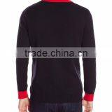 Men Black Sweater Laughing Santa Claus Pattern Wholesale Ugly Christmas Sweater thumbnail-2