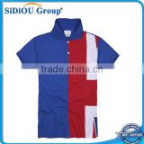 Custom Red White and Blue 100 Cotton Pocket Polo Shirts With Embroidery Logo thumbnail-1
