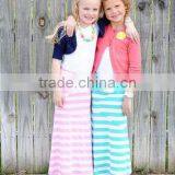 Wholesale Children Clothing USA Kids Apparel Vintage Girls Stripes Cotton Maxi Skirt Girls Maxi Full Length Summer Dress thumbnail-1