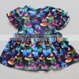 Yawoo Wholesale Chlothing Baby Gown Newborn Clothes New Print Tunic Shirts Ruffle Style Child Clothes thumbnail-4