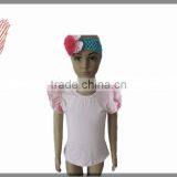 Kids Clothing Wholesale From Turkey Baby Girls Solid Color Cotton Top Children Clothes Flutter Sleeves Vest thumbnail-1