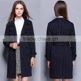 2016 Latest Designs Lady Formal Black Stripe Winter Women's Coat thumbnail-1
