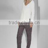 Fashion Women Knit Top Sweater With Lace Trim Pullover thumbnail-3