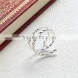 Copper Cable Twisted Open Rings Silver Plated Spiral thumbnail-2
