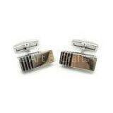 Steel Black Epoxy Glue Elongated Cuff Link Highly Polished Luxury Cufflinks thumbnail-1