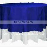 Round Royal Blue Satin Overlay and Satin Table Cover Tablecloth