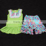 2017 Hot Sale Sleeveless Bibs Top Match Butterfly Ruffle Shorts Toddler Girls Outfits Newborn Outfits Children 2pcs Outfits thumbnail-1